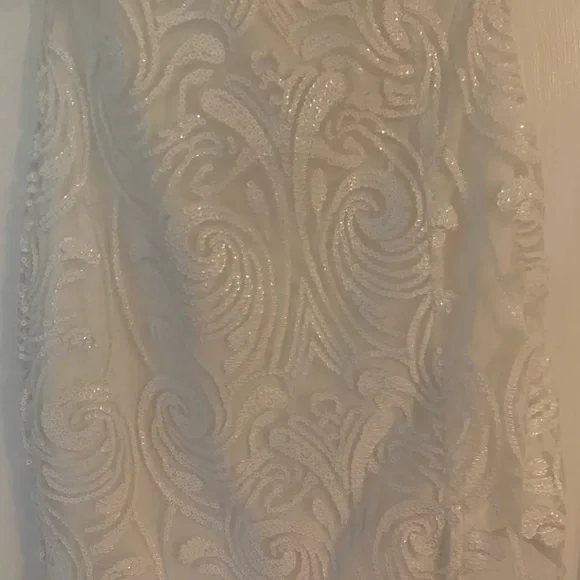 NWT Madina White Sequin One-Shoulder Bodycon Mini Dress - Picture 7 of 11